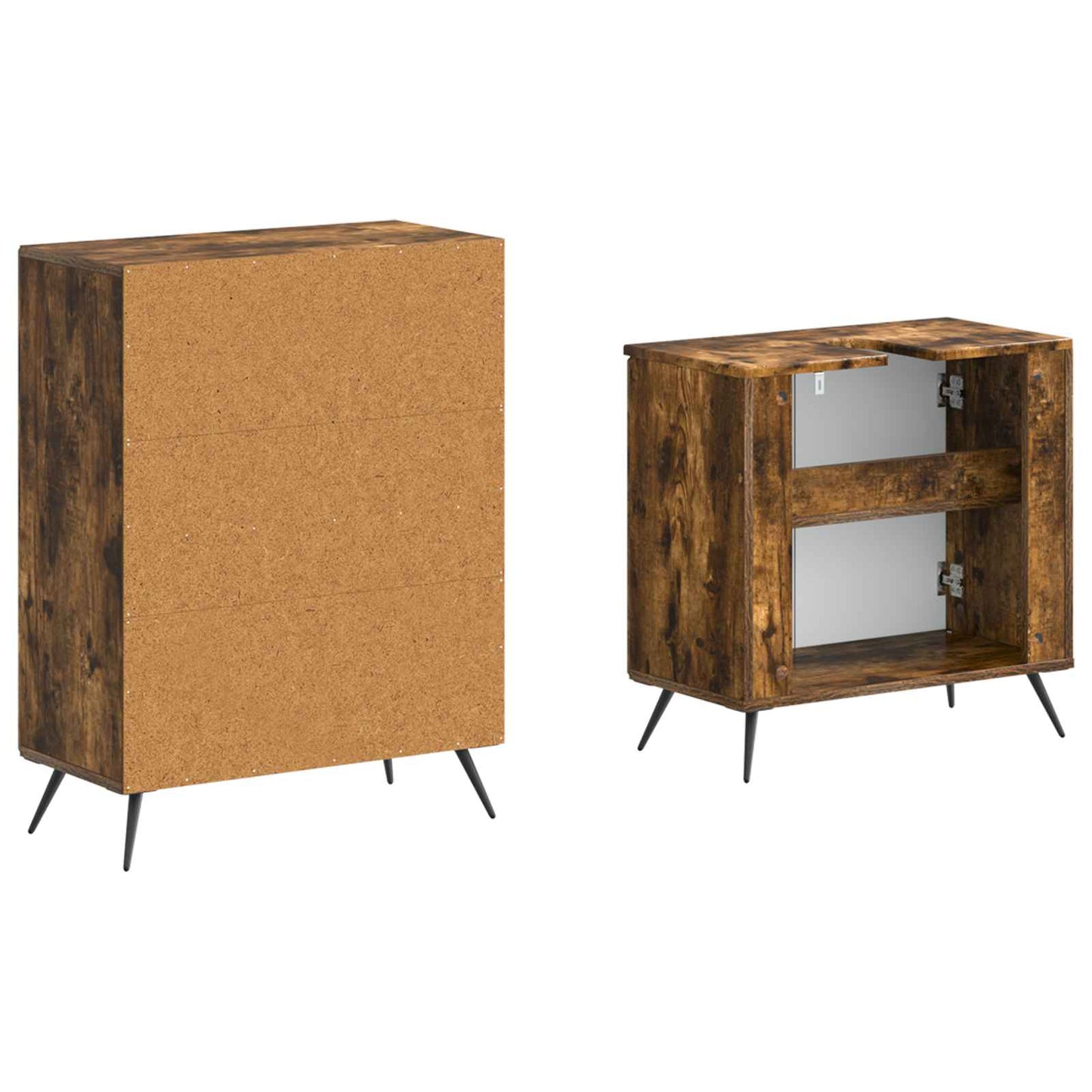 2 Piece Bathroom Cabinet Set BREDA Smoked Oak Engineered Wood