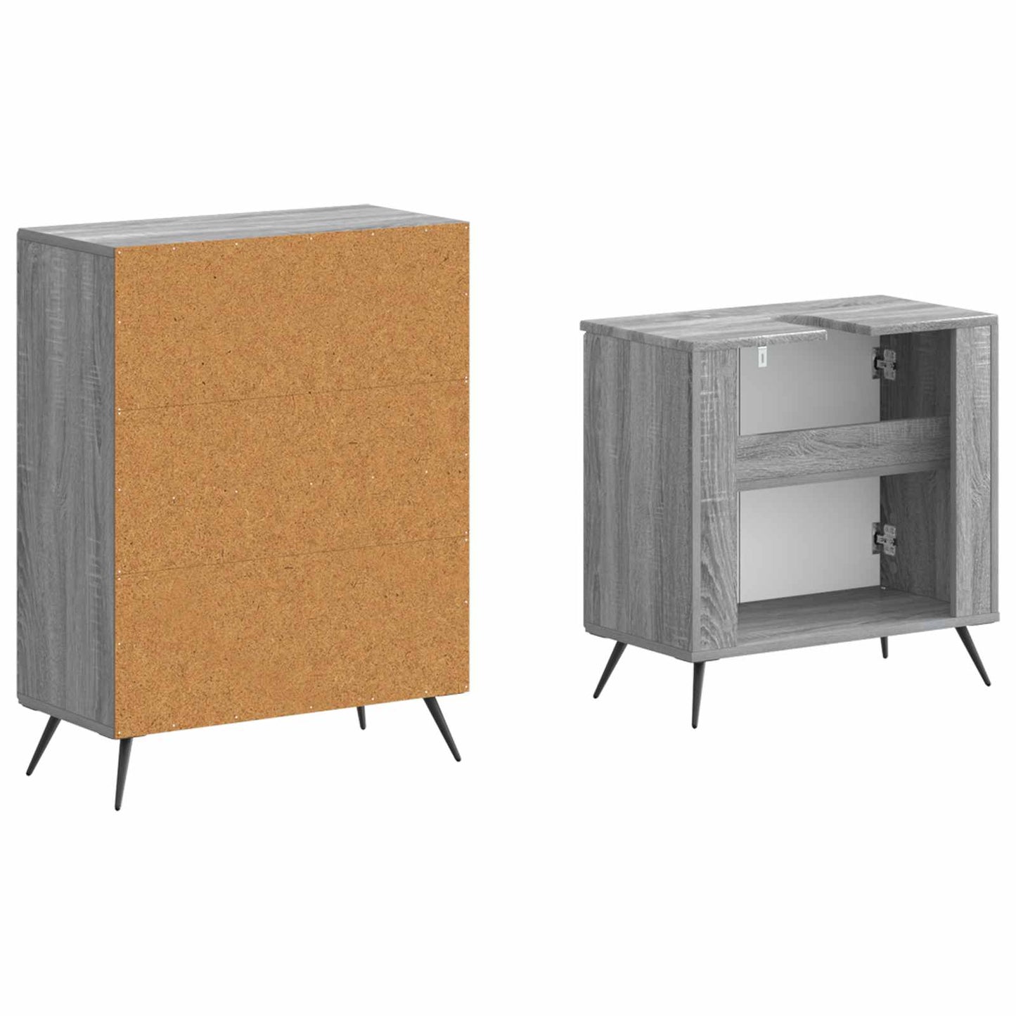 2 Piece Bathroom Cabinet Set BREDA Grey Sonoma Engineered Wood