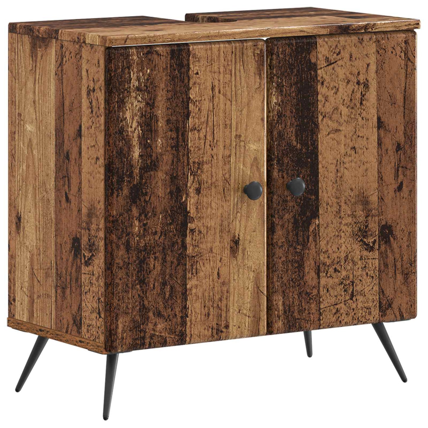 2 Piece Bathroom Cabinet Set BREDA Old Wood Engineered Wood