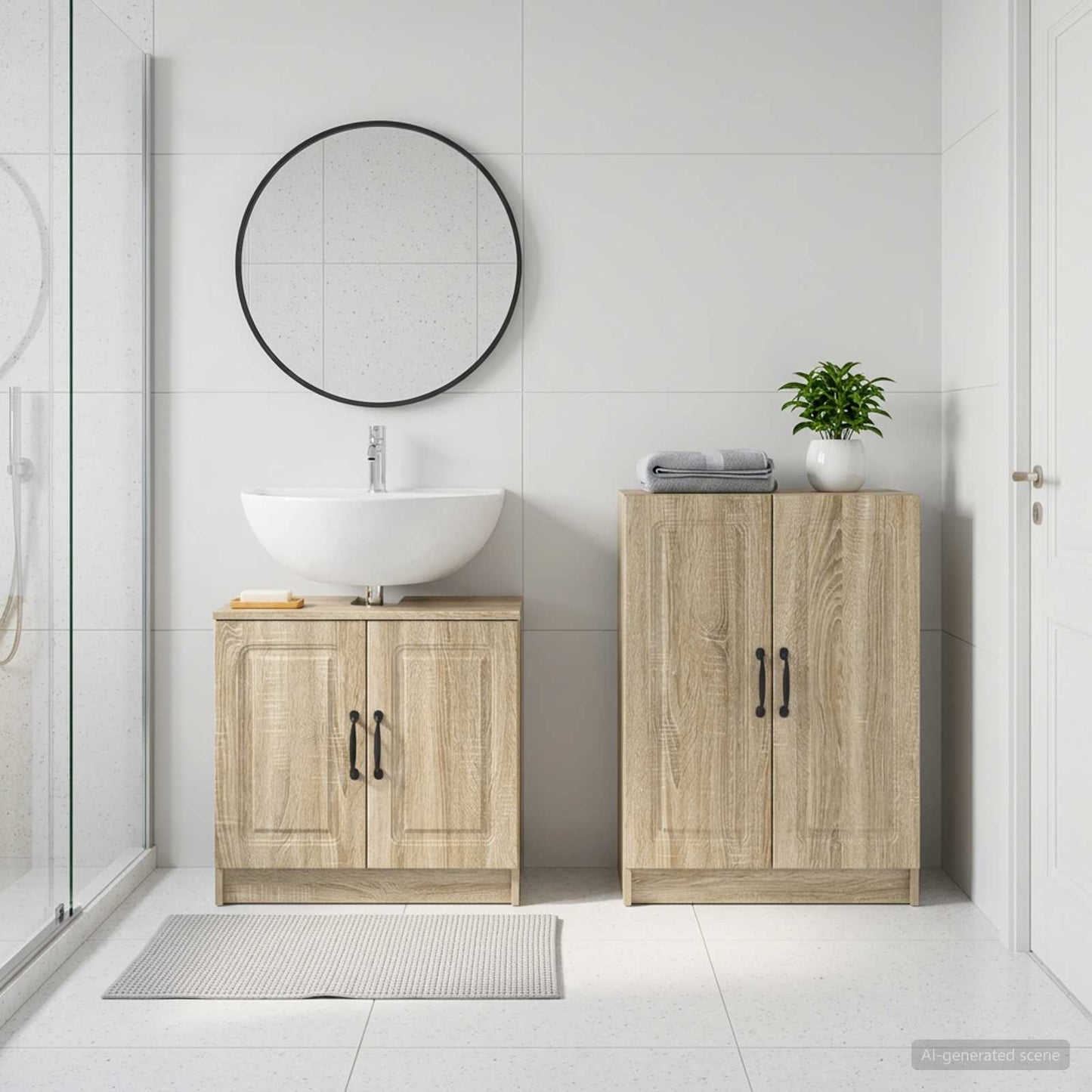 2 Piece Bathroom Cabinet Set UTRECHT Sonoma Oak Engineered Wood
