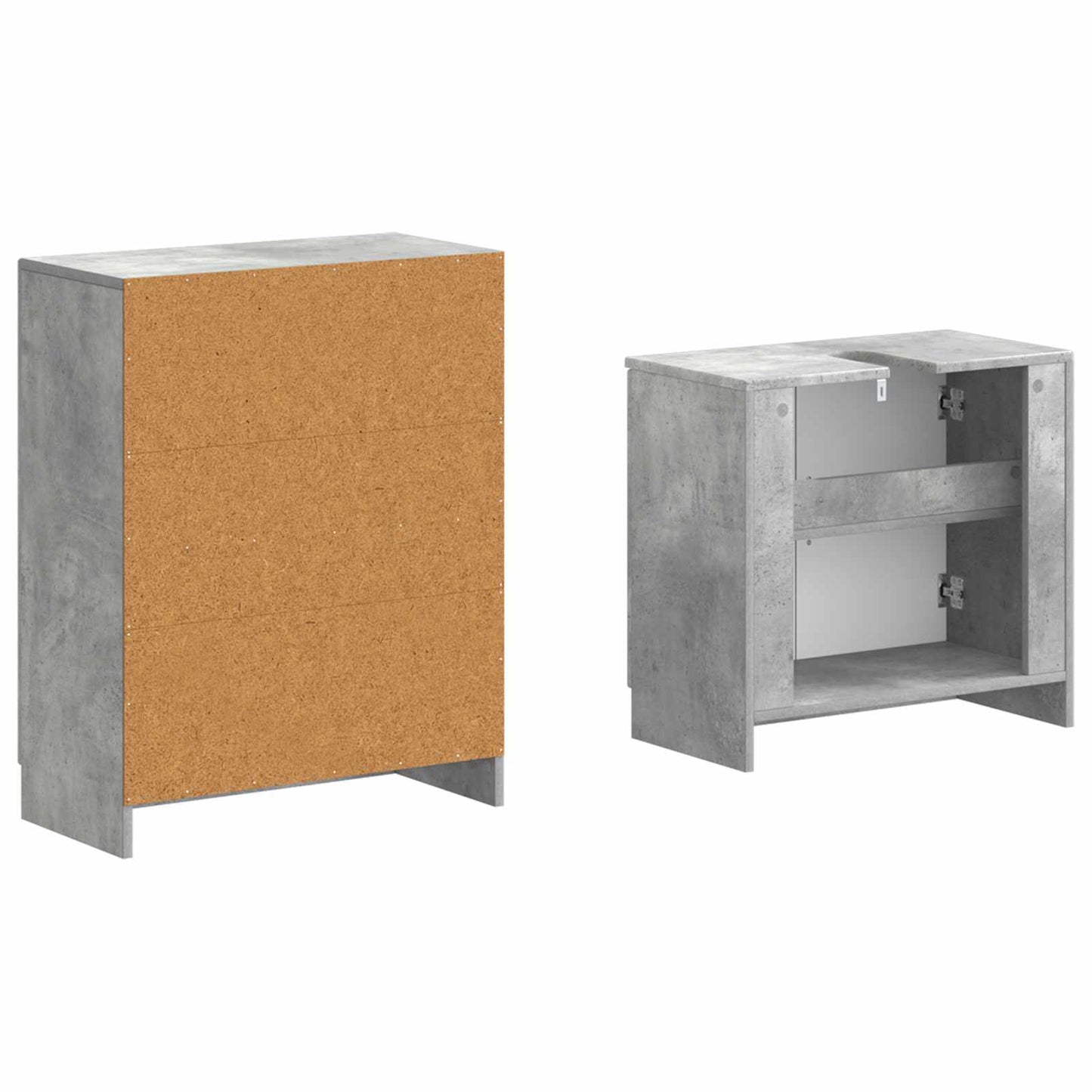 2 Piece Bathroom Cabinet Set UTRECHT Concrete Grey