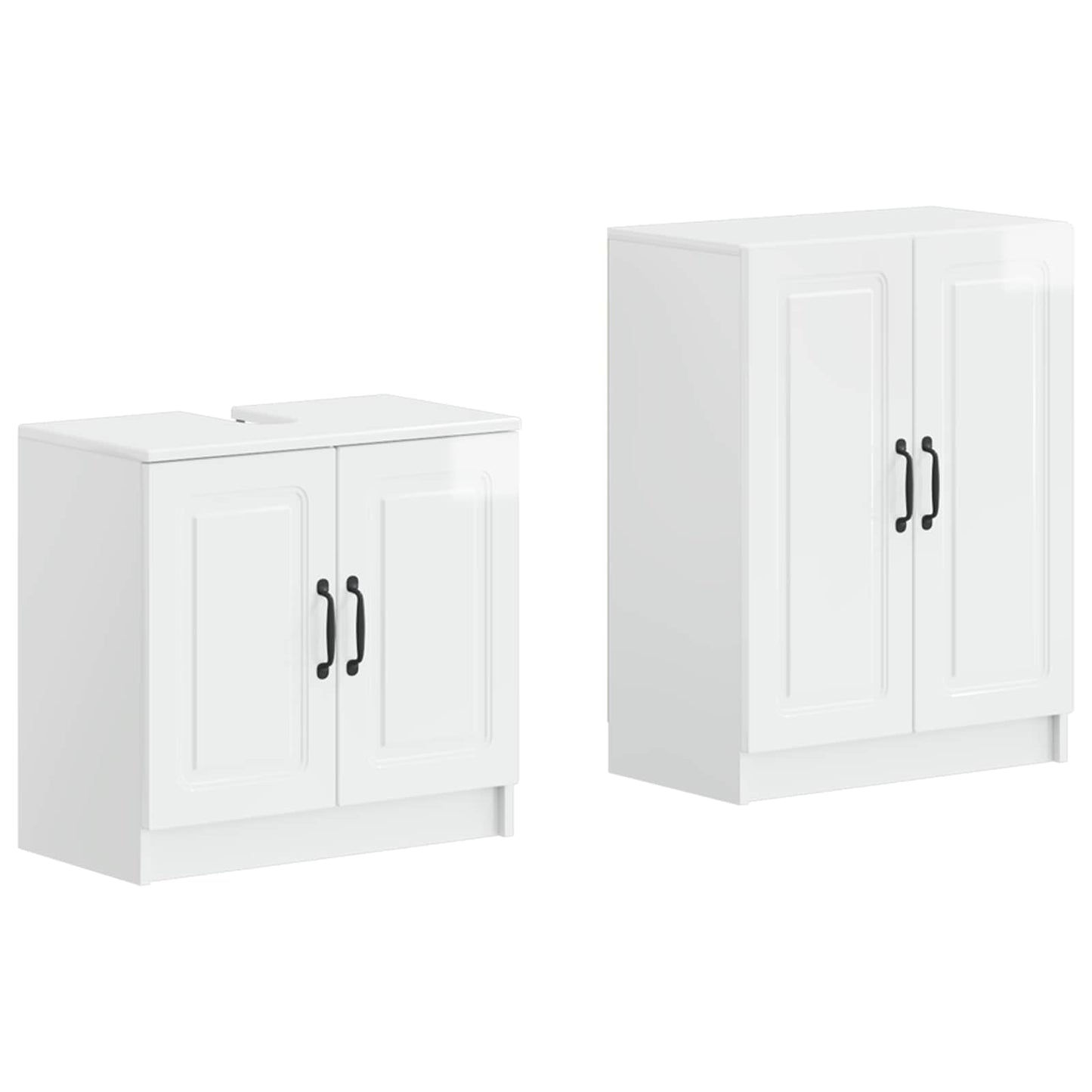 2 Piece Bathroom Cabinet Set UTRECHT High Gloss White