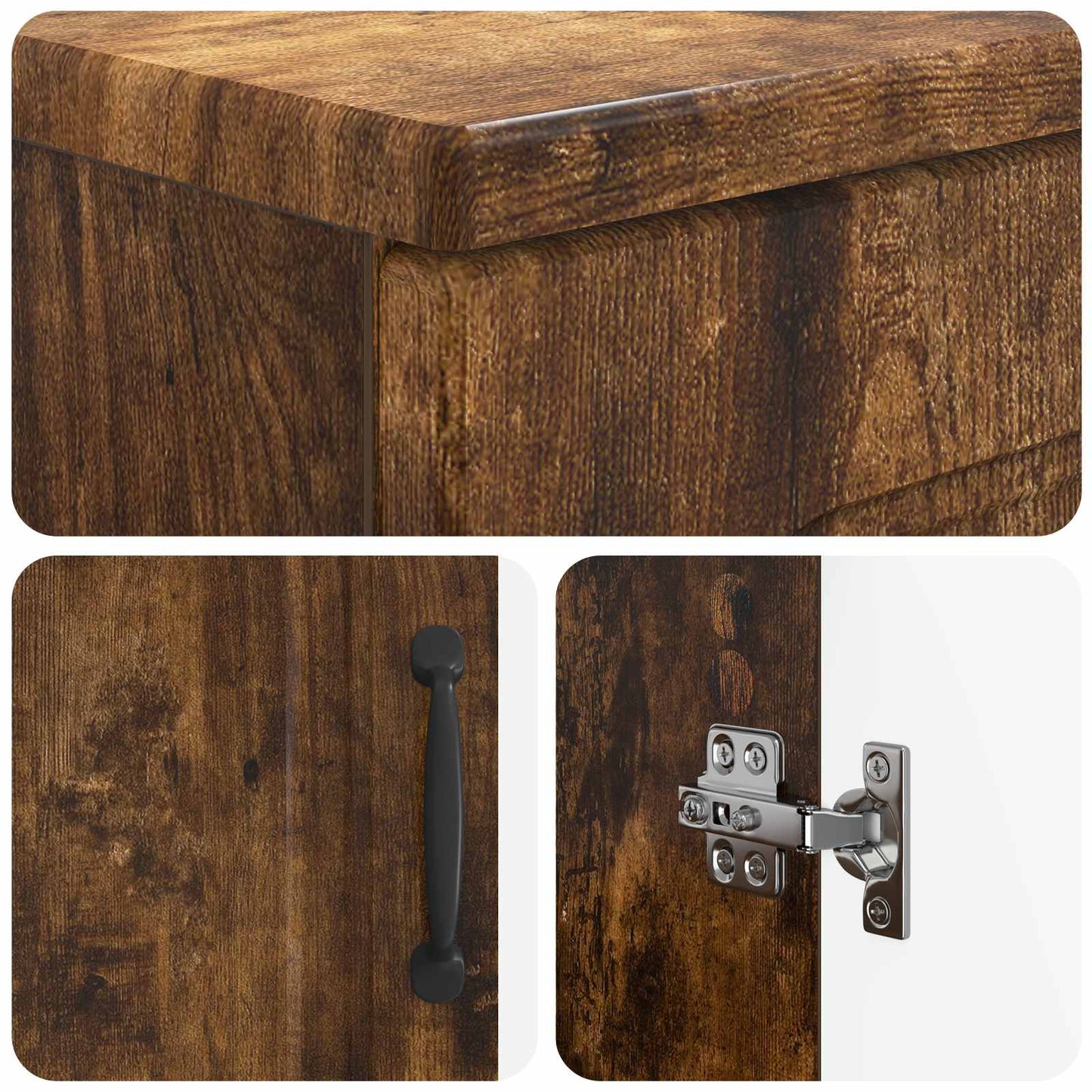 2 Piece Bathroom Cabinet Set UTRECHT Smoked Oak Engineered Wood