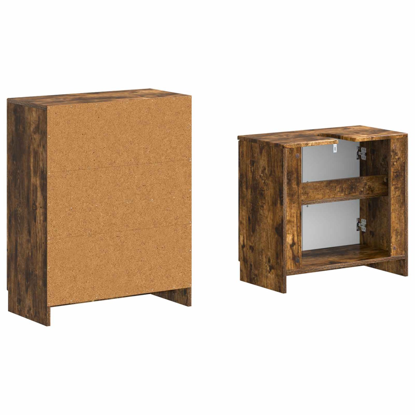 2 Piece Bathroom Cabinet Set UTRECHT Smoked Oak Engineered Wood