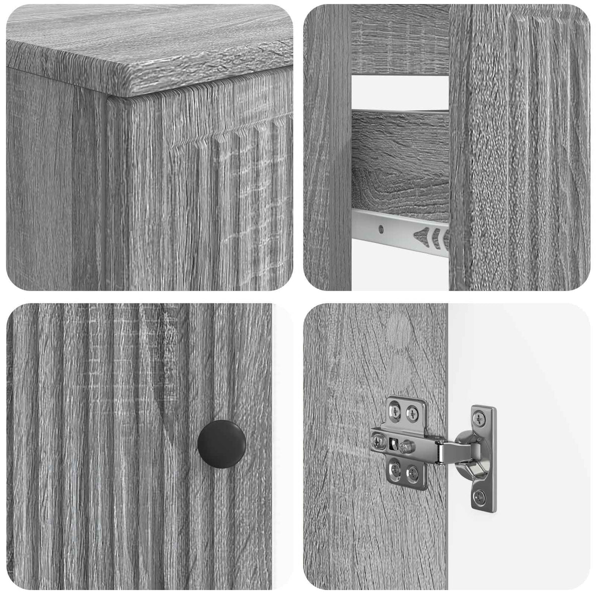 2 Piece Bathroom Cabinet Set EDE Grey Sonoma Engineered Wood