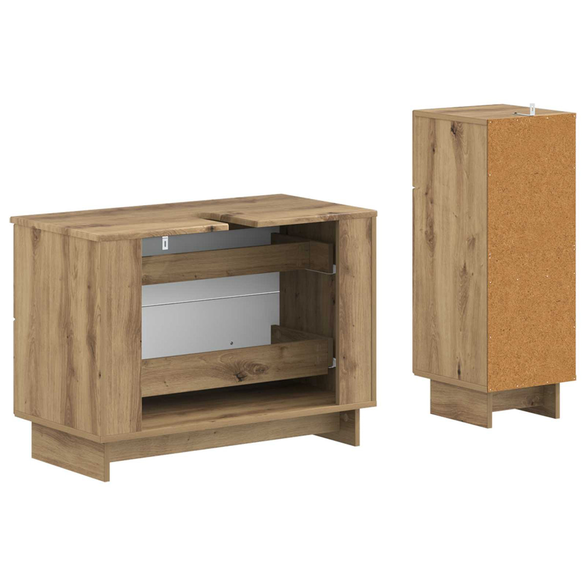 2 Piece Bathroom Cabinet Set EDE Artisan Oak Engineered Wood
