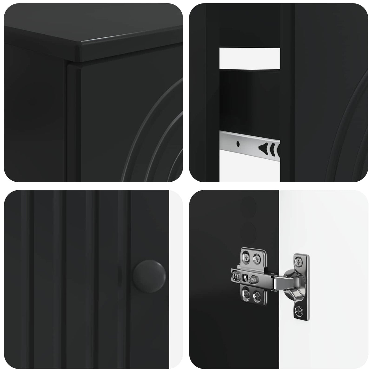 2 Piece Bathroom Cabinet Set ALKMAAR Black Engineered Wood