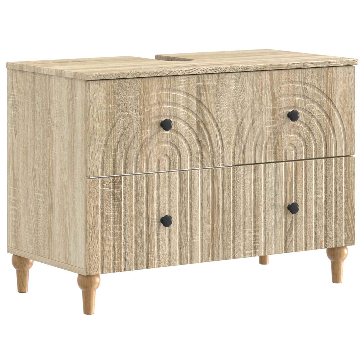 2 Piece Bathroom Cabinet Set ALKMAAR Sonoma Oak Engineered Wood