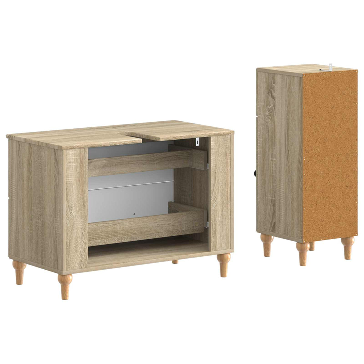 2 Piece Bathroom Cabinet Set ALKMAAR Sonoma Oak Engineered Wood