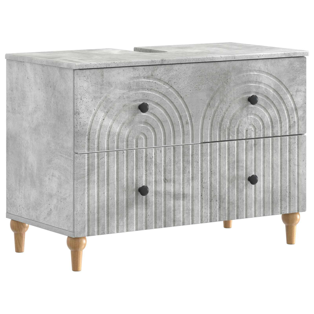 2 Piece Bathroom Cabinet Set ALKMAAR Concrete Grey