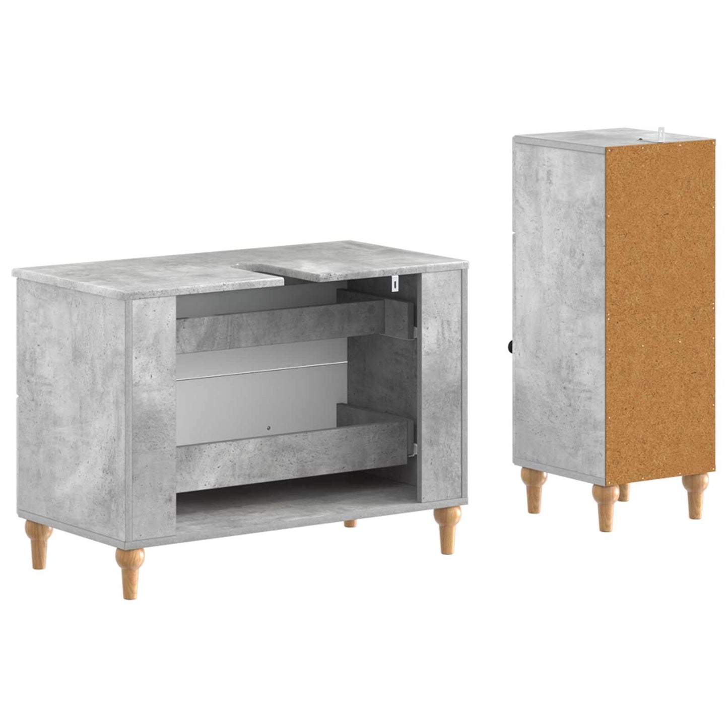 2 Piece Bathroom Cabinet Set ALKMAAR Concrete Grey