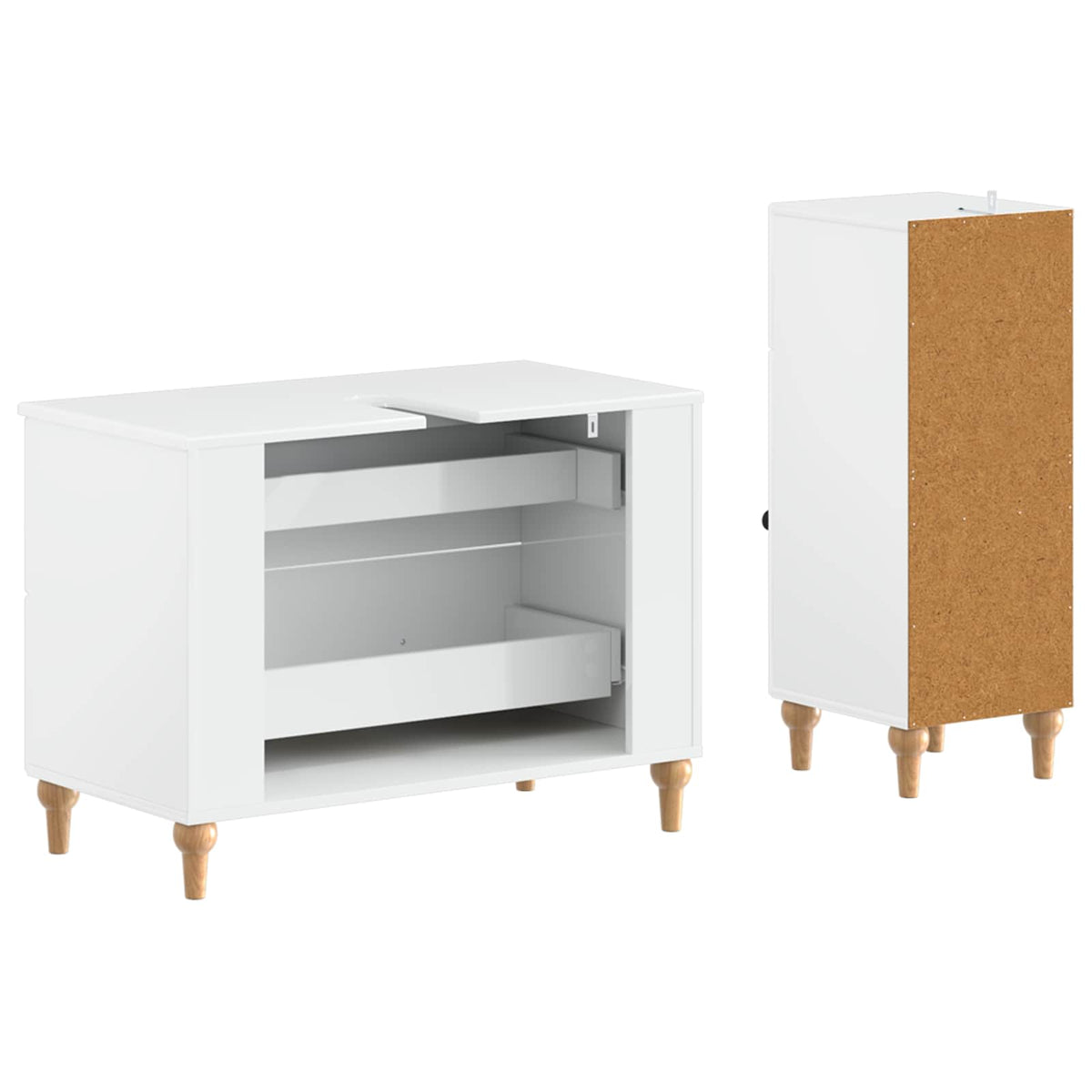 2 Piece Bathroom Cabinet Set ALKMAAR High Gloss White