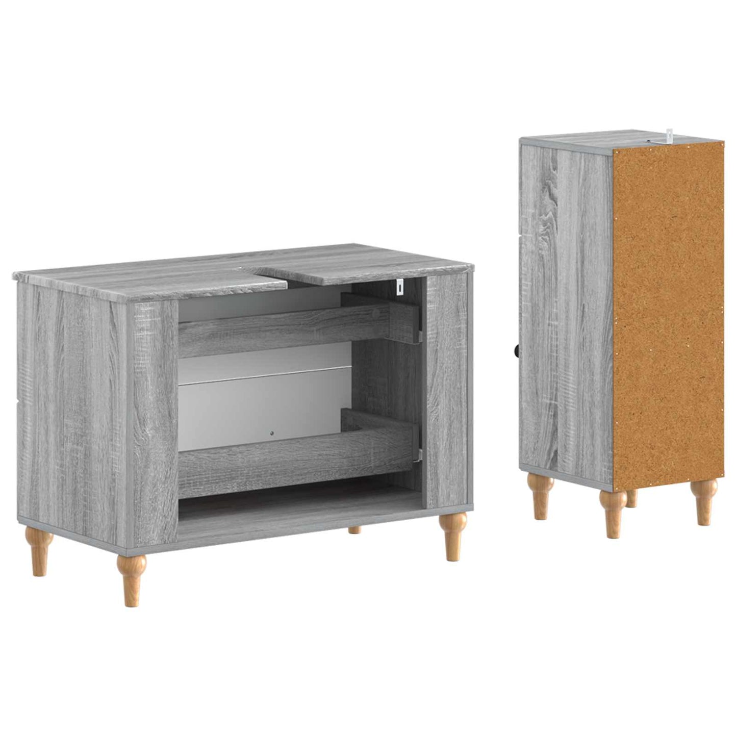 2 Piece Bathroom Cabinet Set ALKMAAR Grey Sonoma