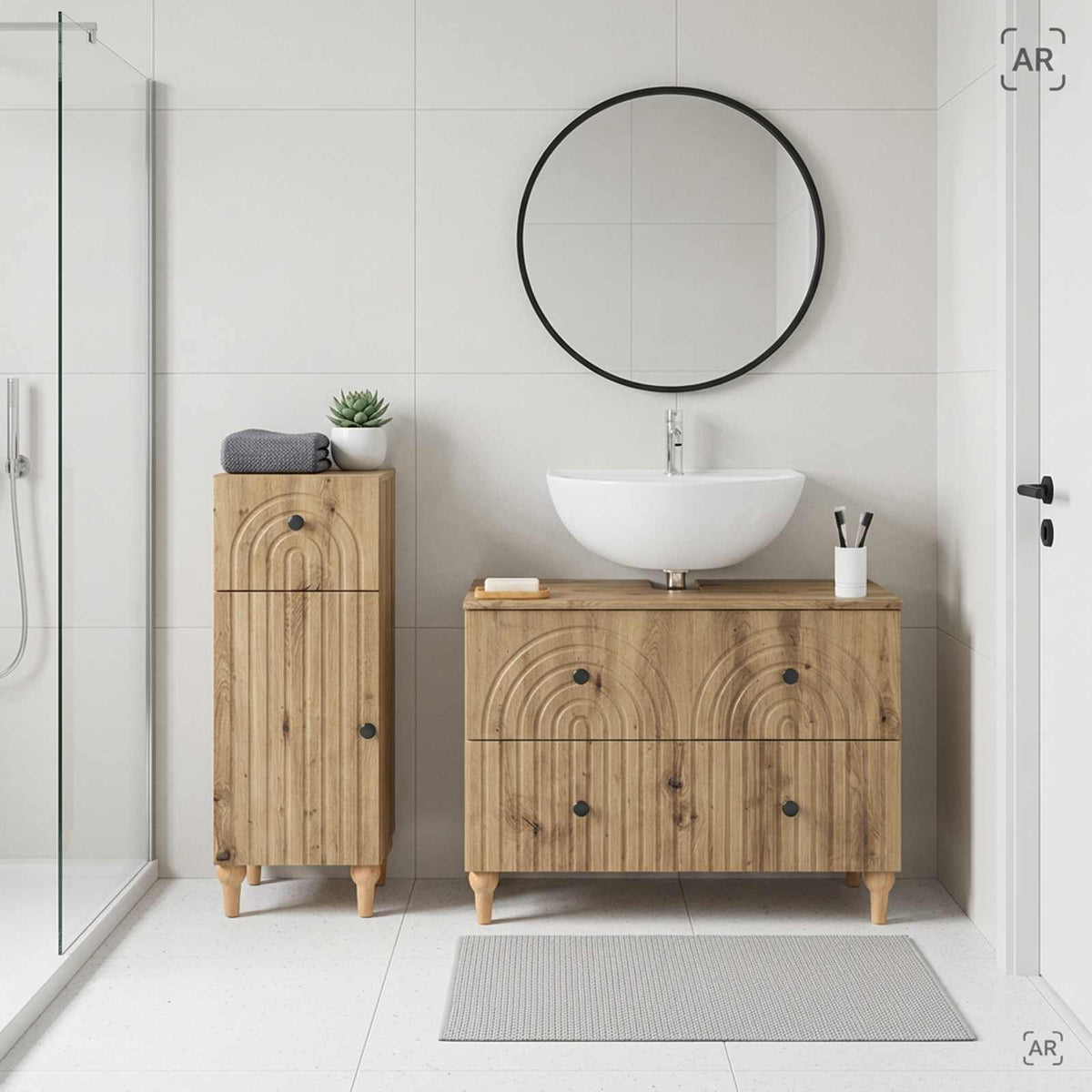 2 Piece Bathroom Cabinet Set ALKMAAR Artisan Oak
