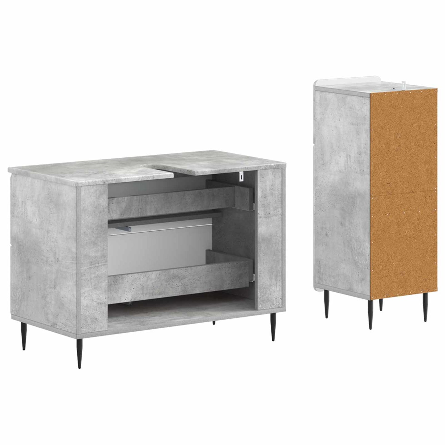 2 Piece Bathroom Cabinet Set ZWOLLE Concrete Grey
