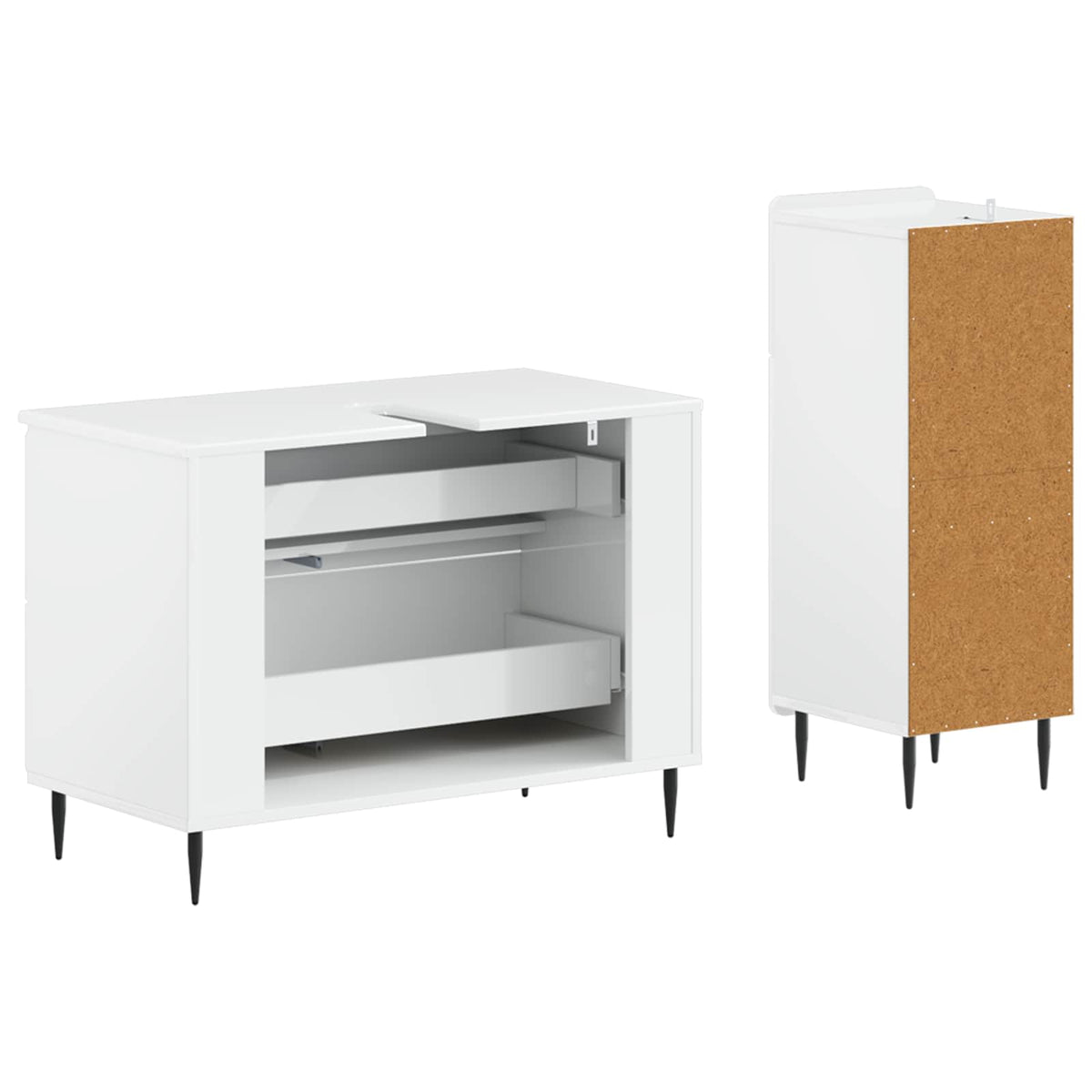 2 Piece Bathroom Cabinet Set ZWOLLE High Gloss White