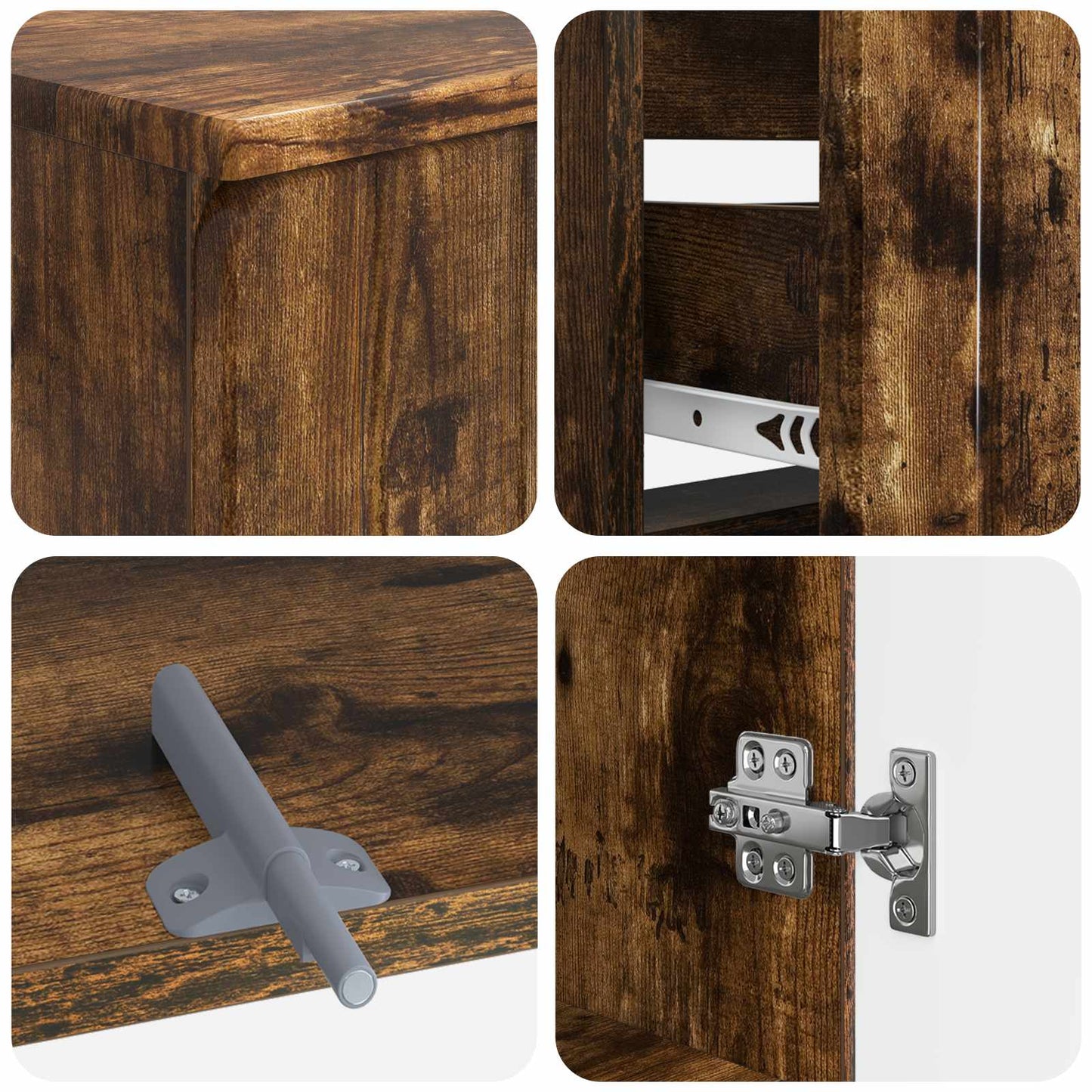 2 Piece Bathroom Cabinet Set ZWOLLE Smoked Oak Engineered Wood