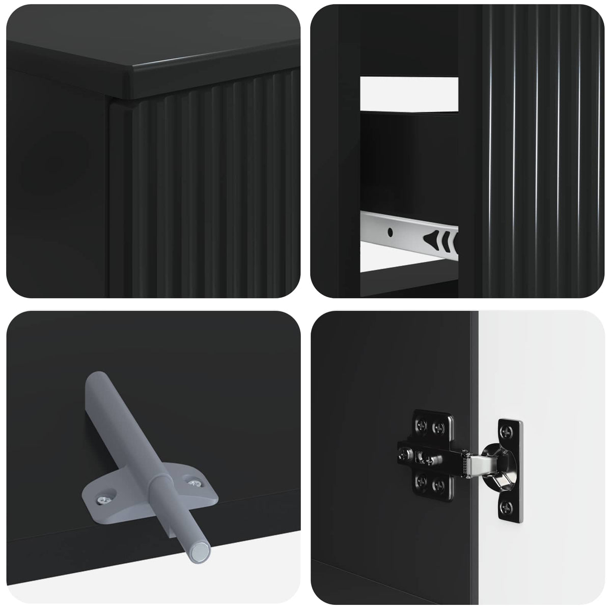 2 Piece Bathroom Cabinet Set ARNHEM Black Engineered Wood