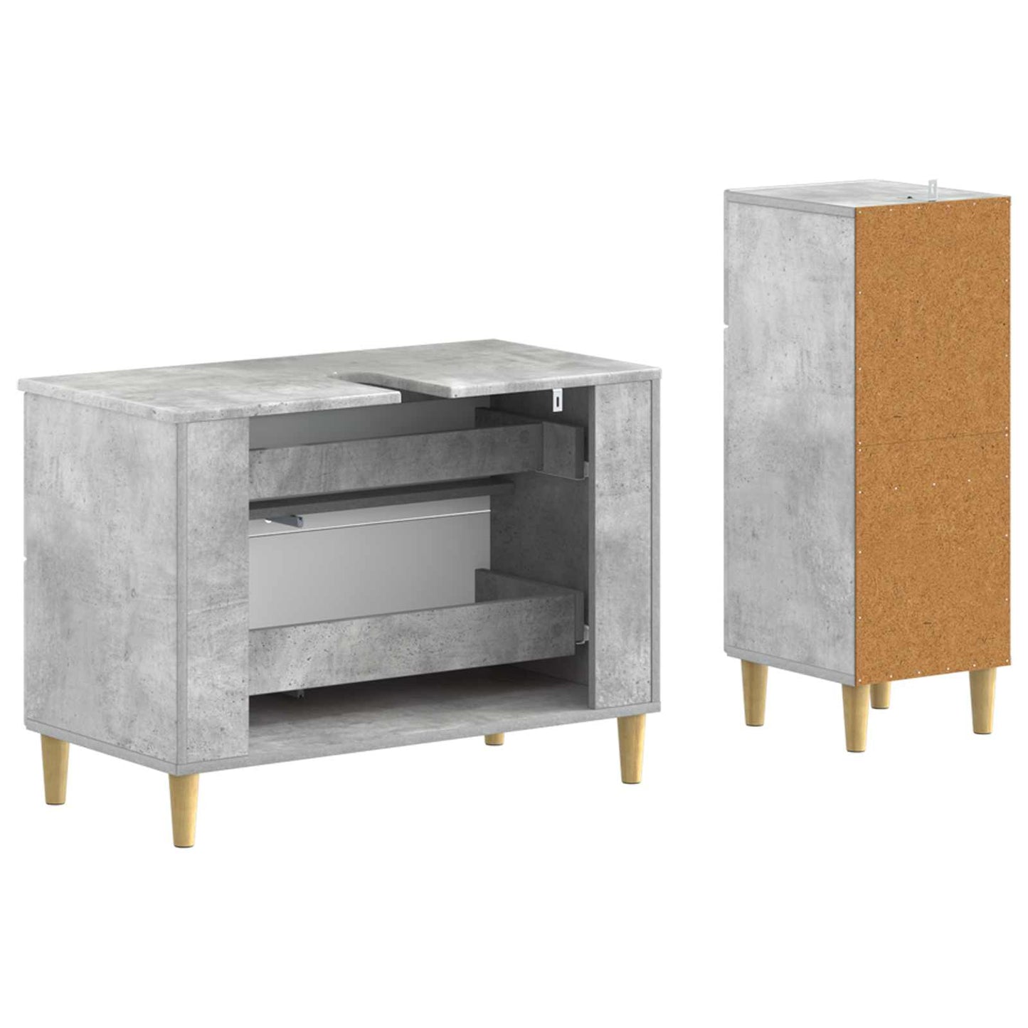 2 Piece Bathroom Cabinet Set ARNHEM Concrete Grey
