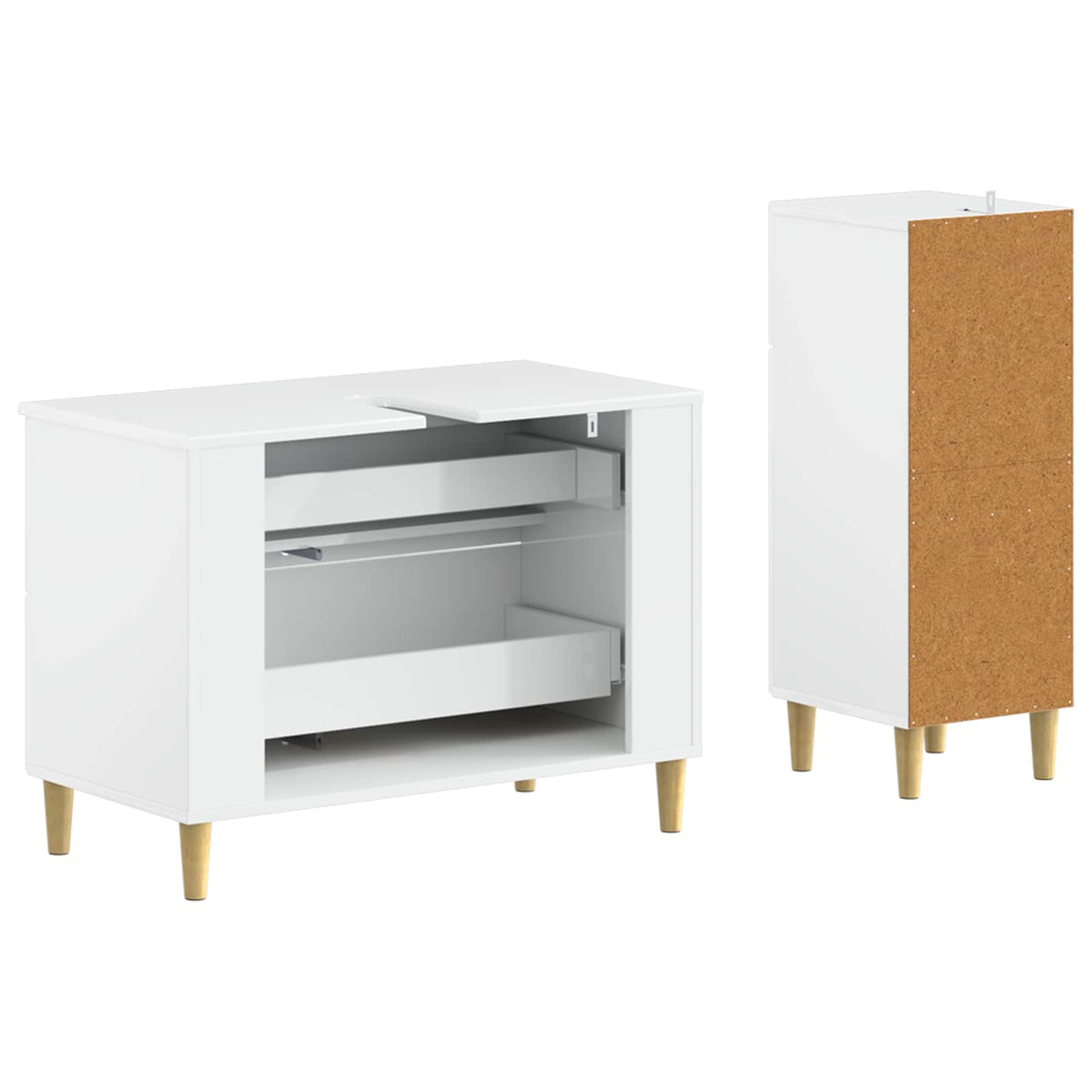2 Piece Bathroom Cabinet Set ARNHEM High Gloss White