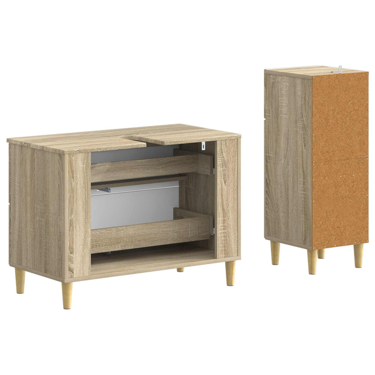 2 Piece Bathroom Cabinet Set DELFT Sonoma Oak Engineered Wood