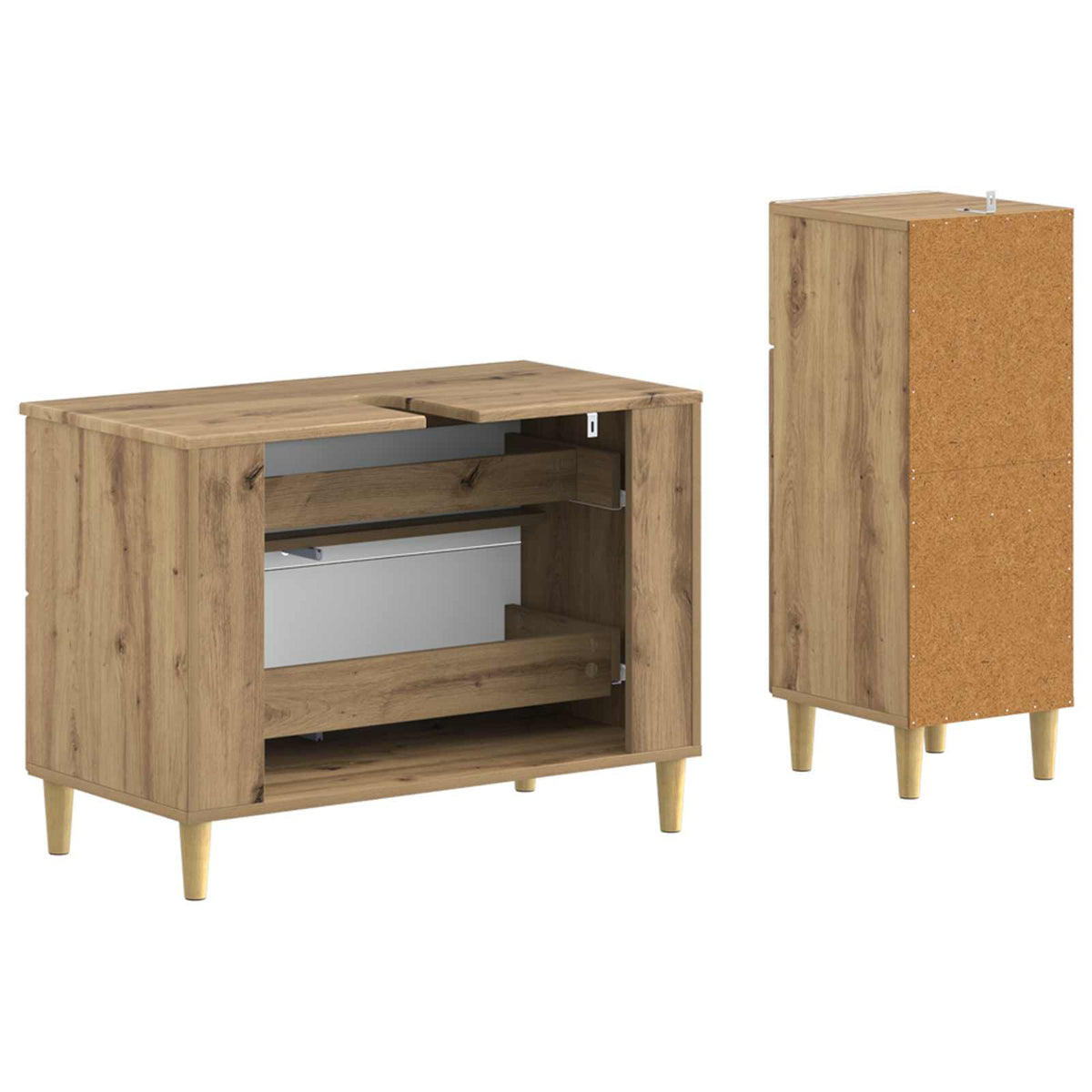 2 Piece Bathroom Cabinet Set DELFT Artisan Oak Engineered Wood