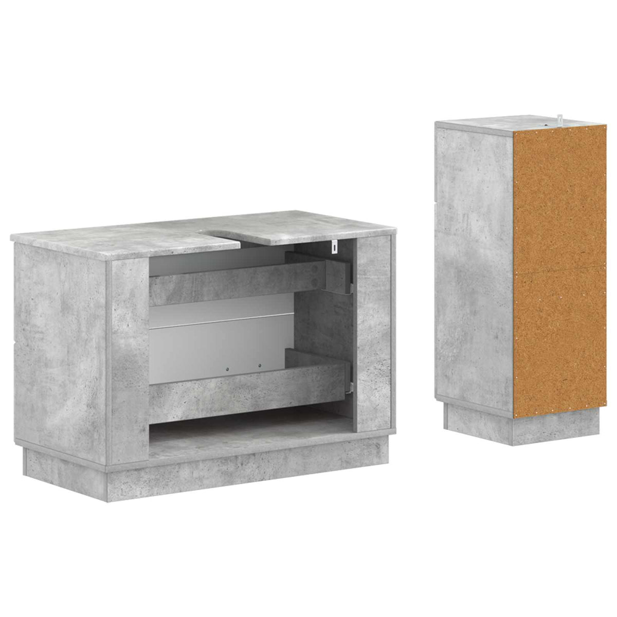 2 Piece Bathroom Cabinet Set HOORN Concrete Grey