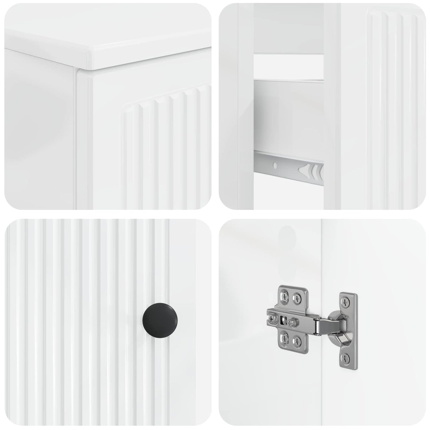3 Piece Bathroom Cabinet Set EDE High Gloss White