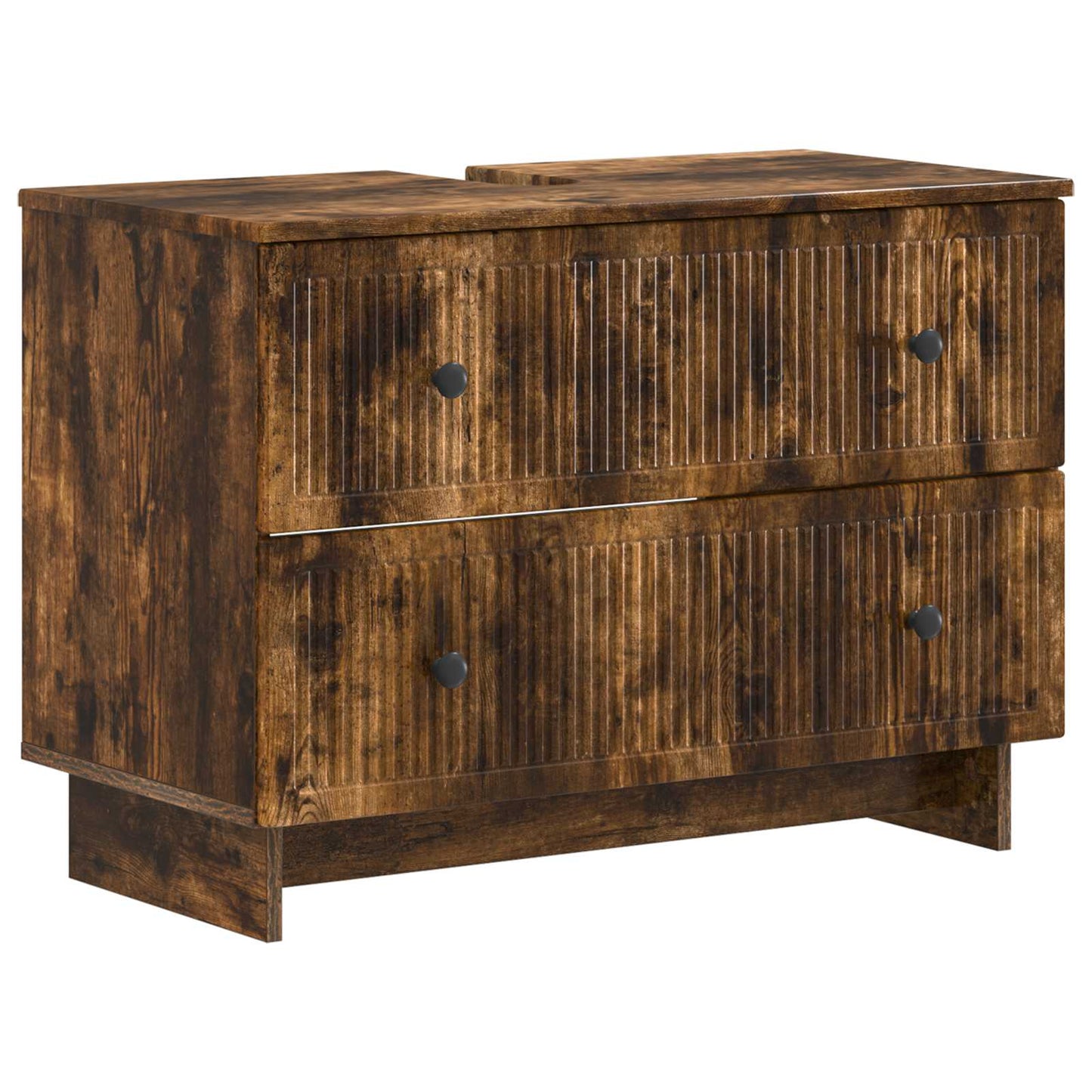 3 Piece Bathroom Cabinet Set EDE Smoked Oak Engineered Wood