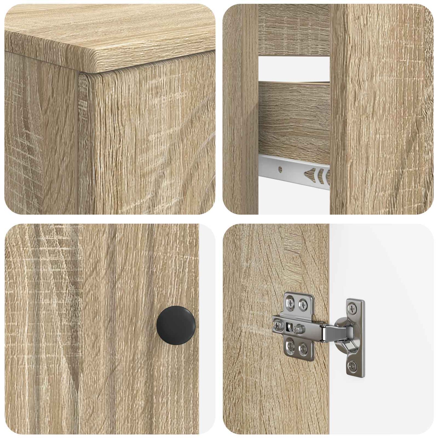 3 Piece Bathroom Cabinet Set ALKMAAR Sonoma Oak Engineered Wood