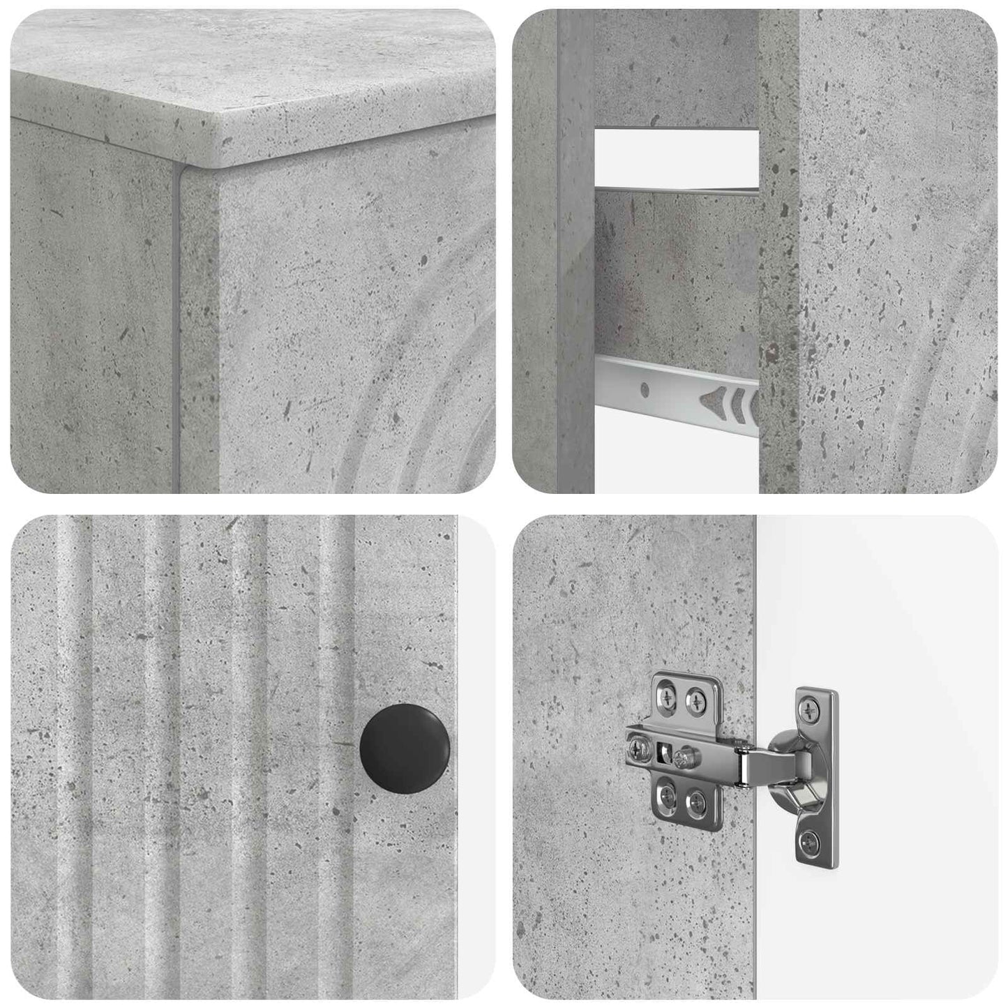 3 Piece Bathroom Cabinet Set ALKMAAR Concrete Grey