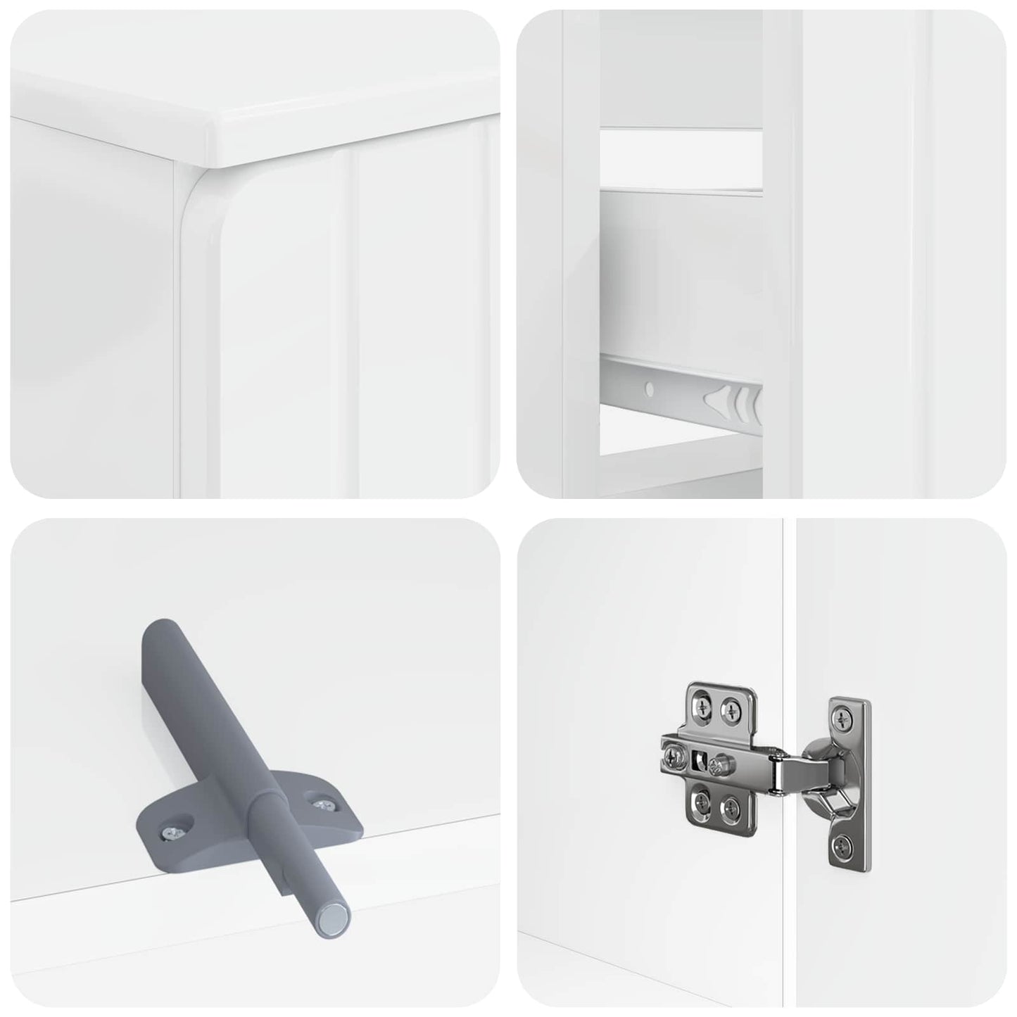 3 Piece Bathroom Cabinet Set ZWOLLE High Gloss White
