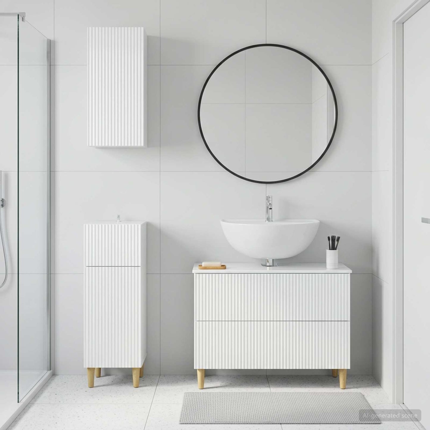 3 Piece Bathroom Cabinet Set ARNHEM High Gloss White