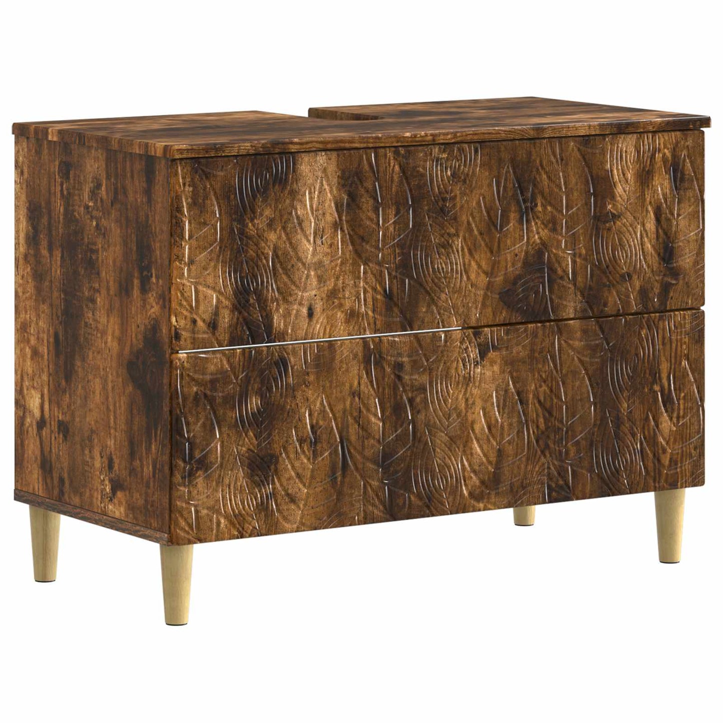 3 Piece Bathroom Cabinet Set DELFT Smoked Oak Engineered Wood