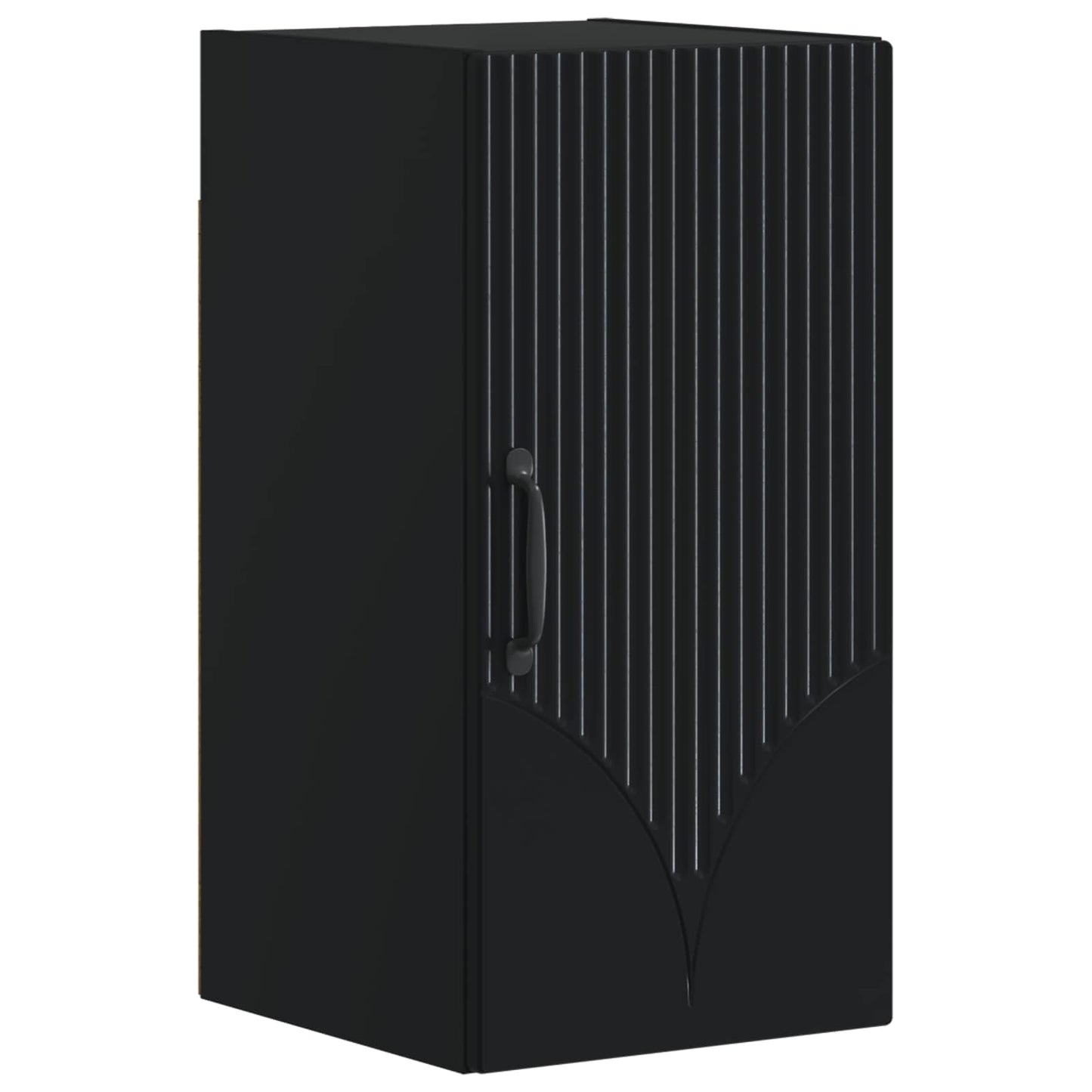 3 Piece Bathroom Cabinet Set HOORN Black Engineered Wood