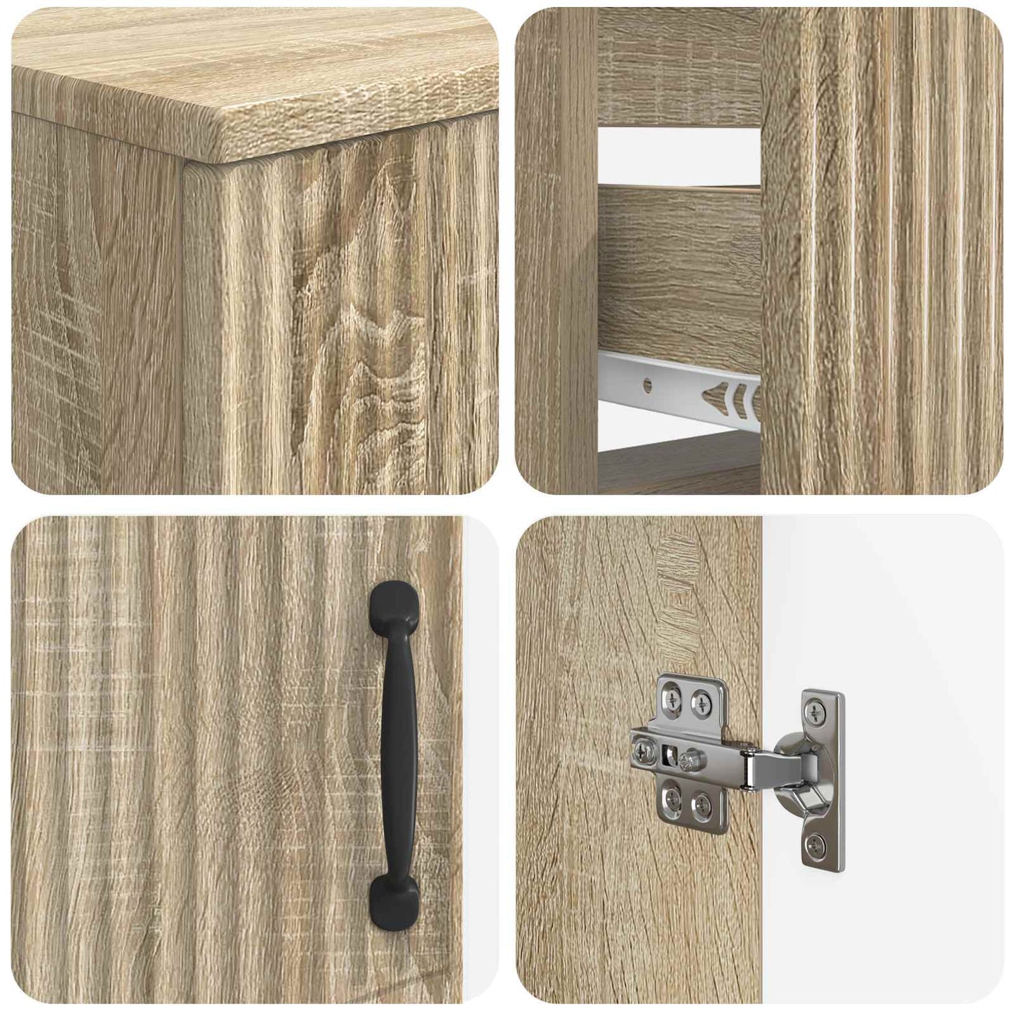 3 Piece Bathroom Cabinet Set HOORN Sonoma Oak Engineered Wood