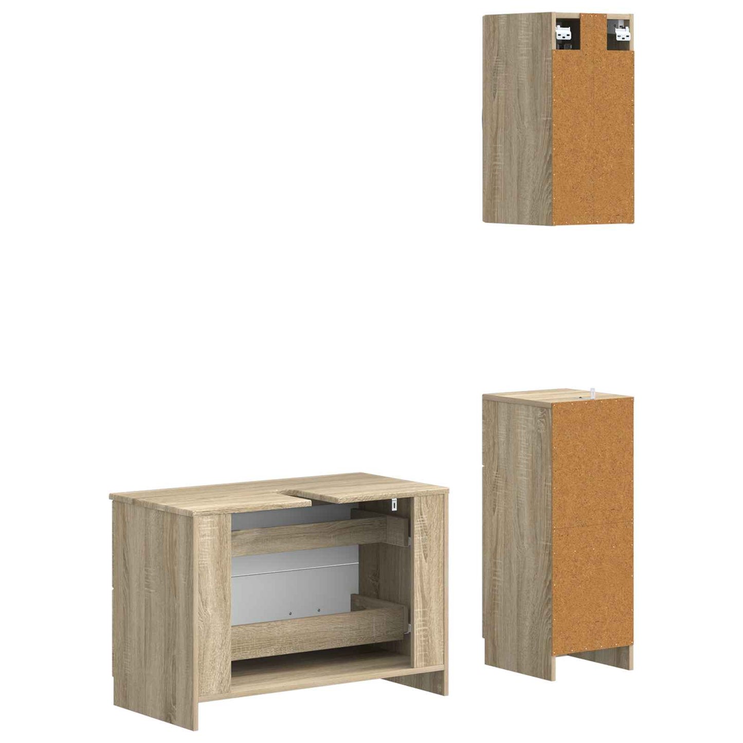 3 Piece Bathroom Cabinet Set UTRECHT Sonoma Oak Engineered Wood