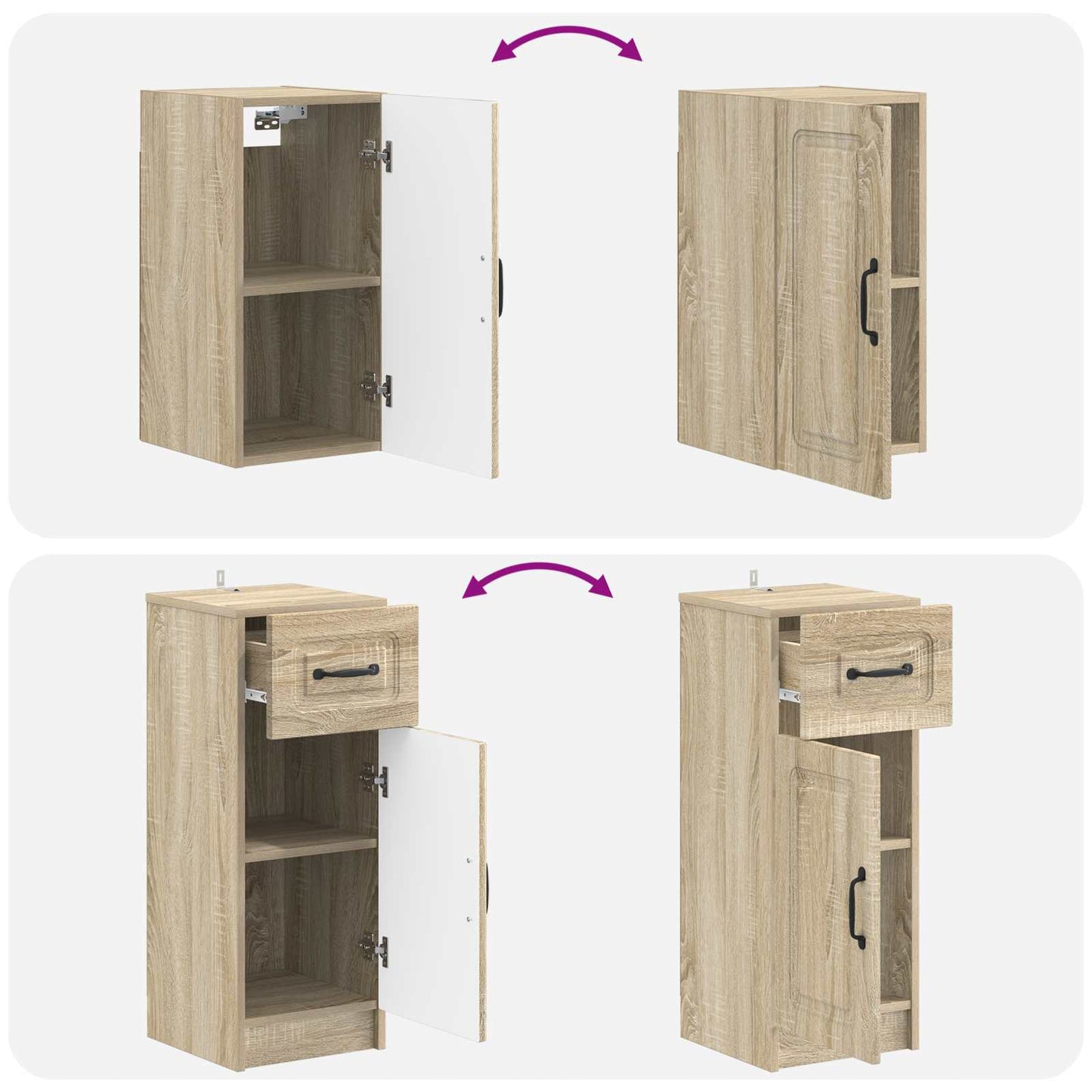 3 Piece Bathroom Cabinet Set UTRECHT Sonoma Oak Engineered Wood