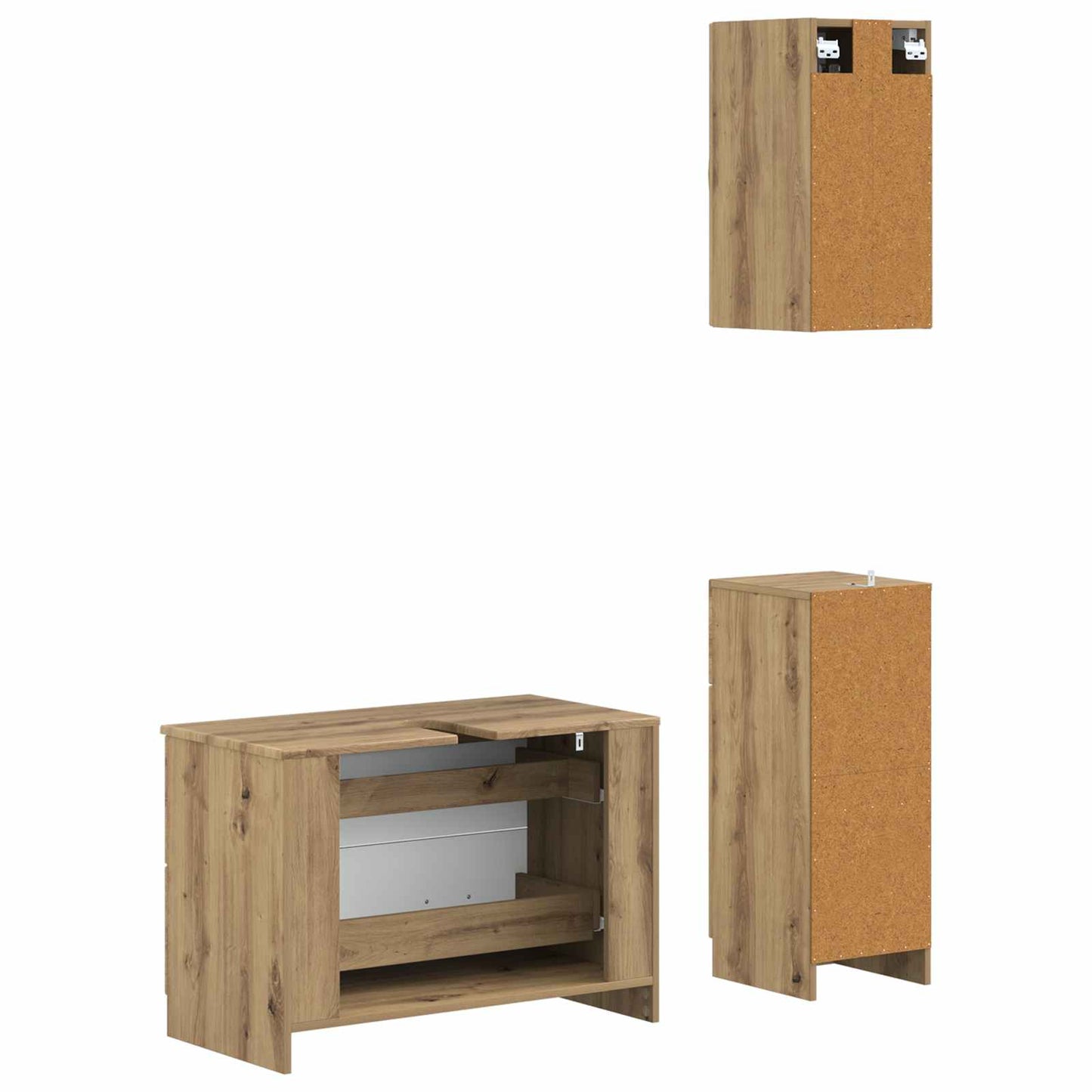 3 Piece Bathroom Cabinet Set UTRECHT Artisan Oak