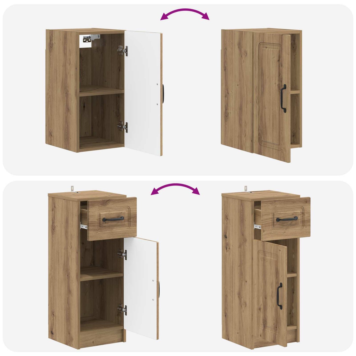 3 Piece Bathroom Cabinet Set UTRECHT Artisan Oak