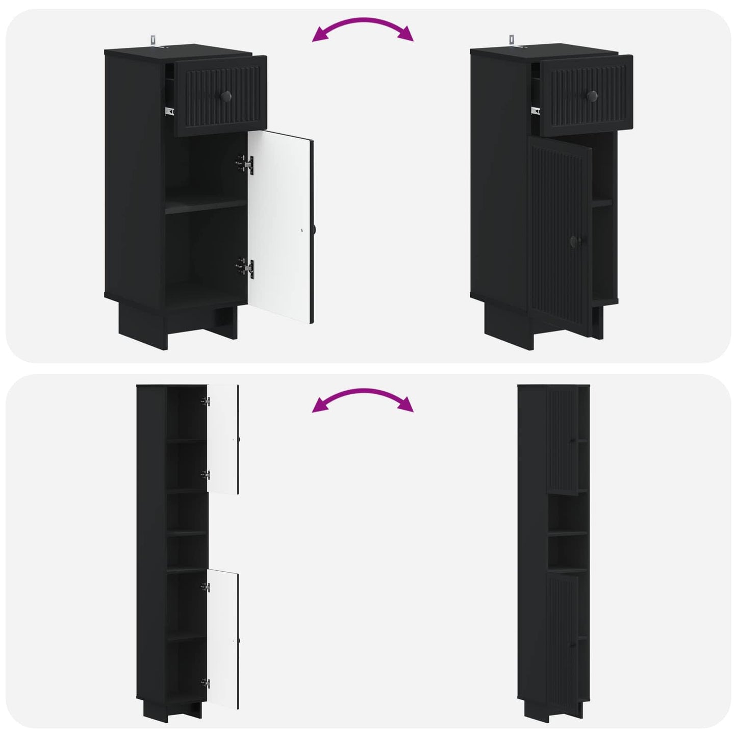 3 Piece Bathroom Cabinet Set EDE Engineered Wood
