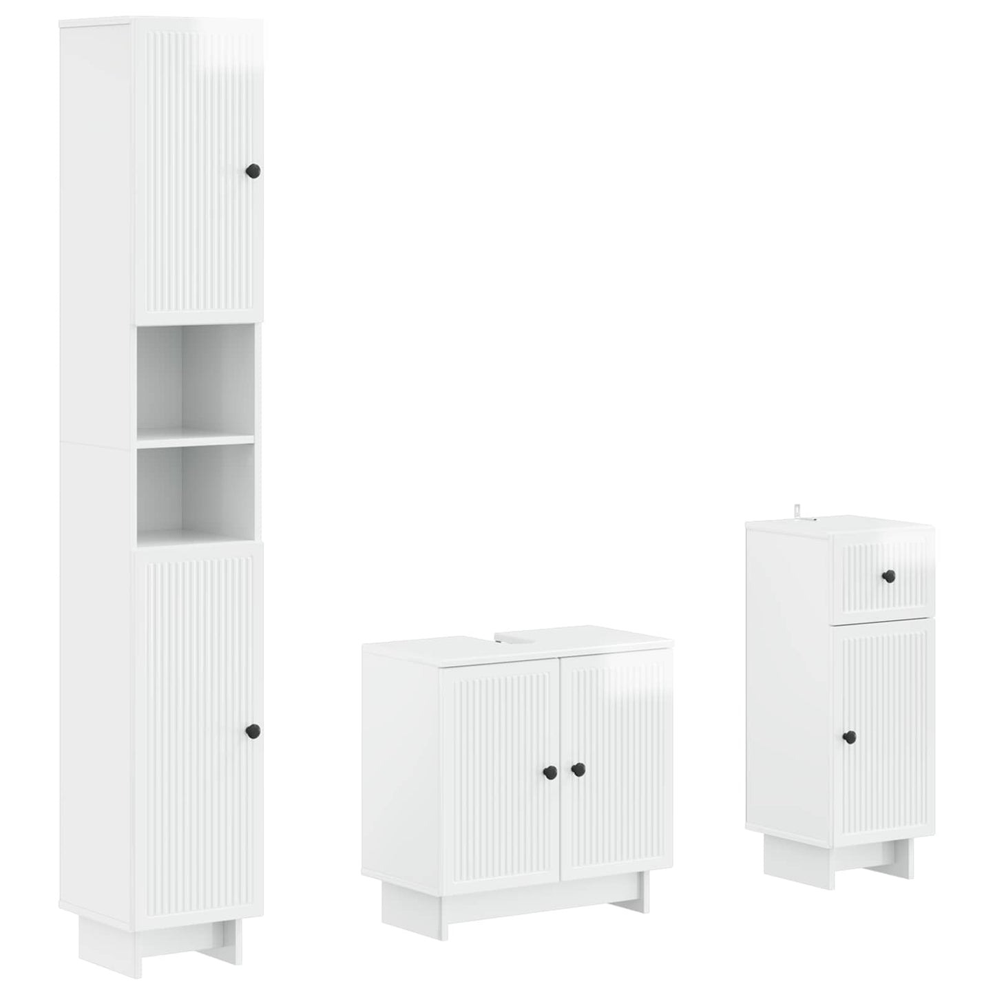 3 Piece Bathroom Cabinet Set EDE Engineered Wood