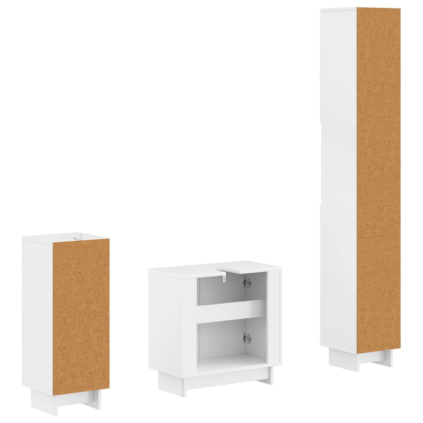3 Piece Bathroom Cabinet Set EDE Engineered Wood