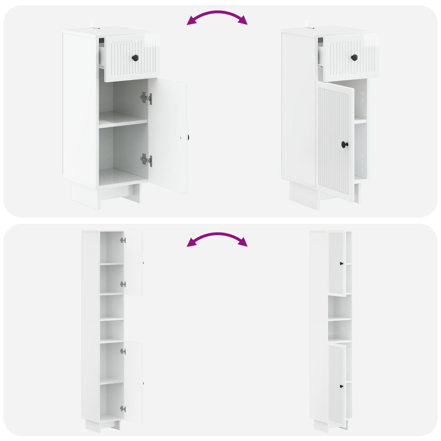 3 Piece Bathroom Cabinet Set EDE Engineered Wood