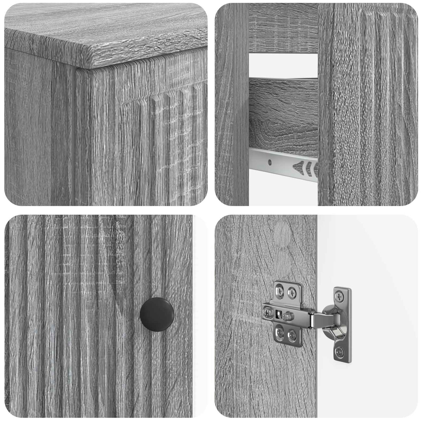 3 Piece Bathroom Cabinet Set EDE Engineered Wood