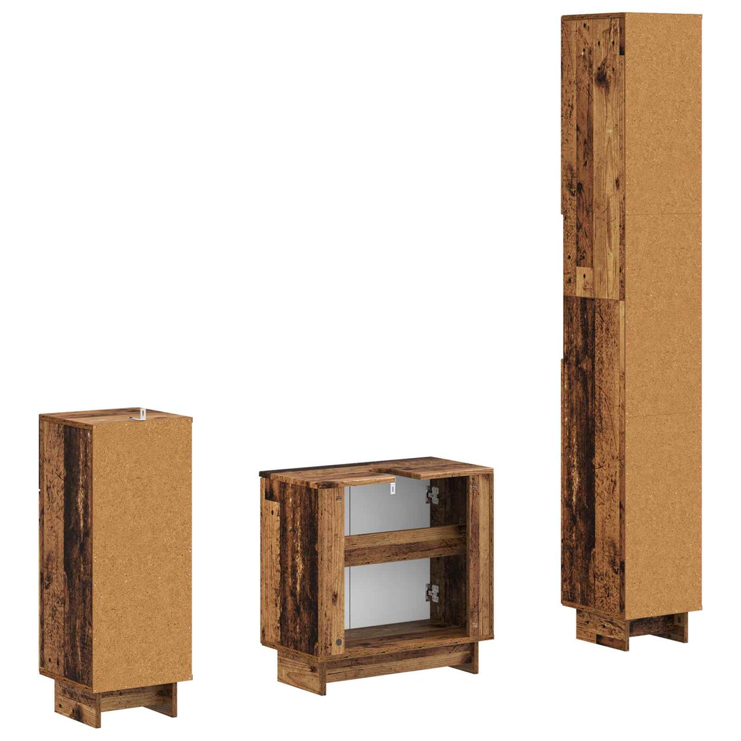 3 Piece Bathroom Cabinet Set EDE Engineered Wood