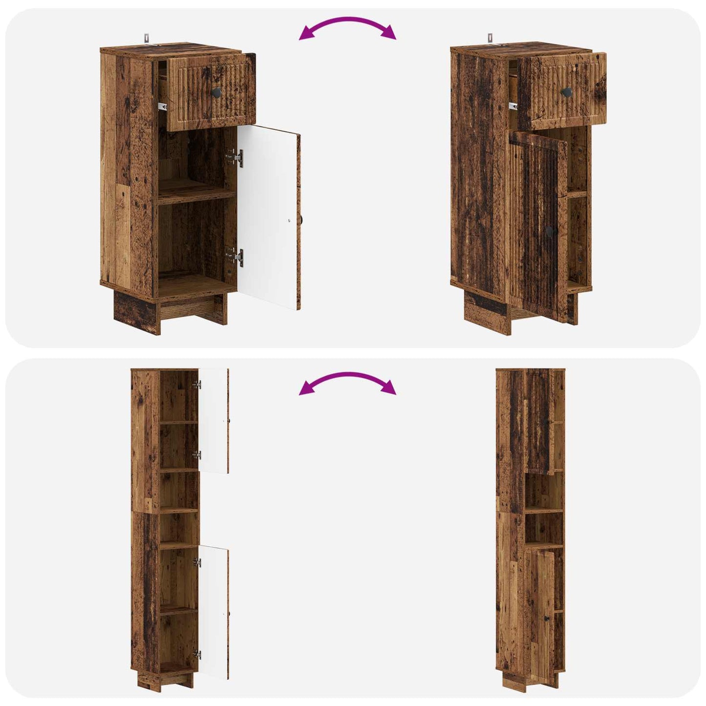 3 Piece Bathroom Cabinet Set EDE Engineered Wood