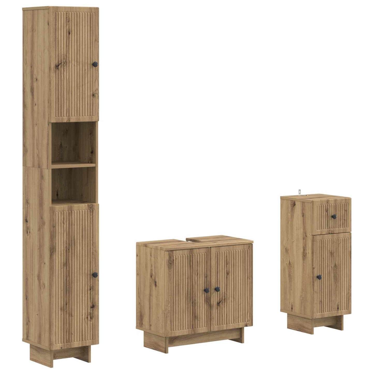 3 Piece Bathroom Cabinet Set EDE Engineered Wood