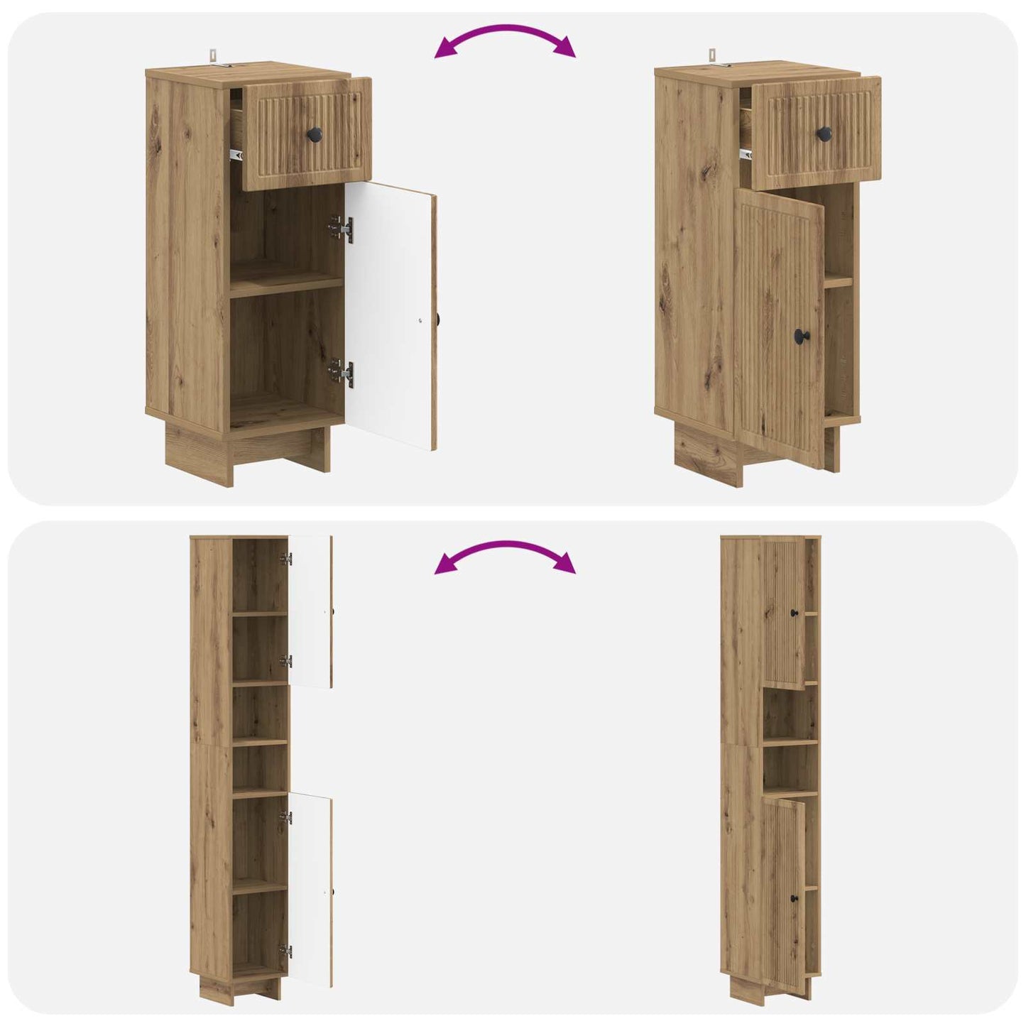 3 Piece Bathroom Cabinet Set EDE Engineered Wood