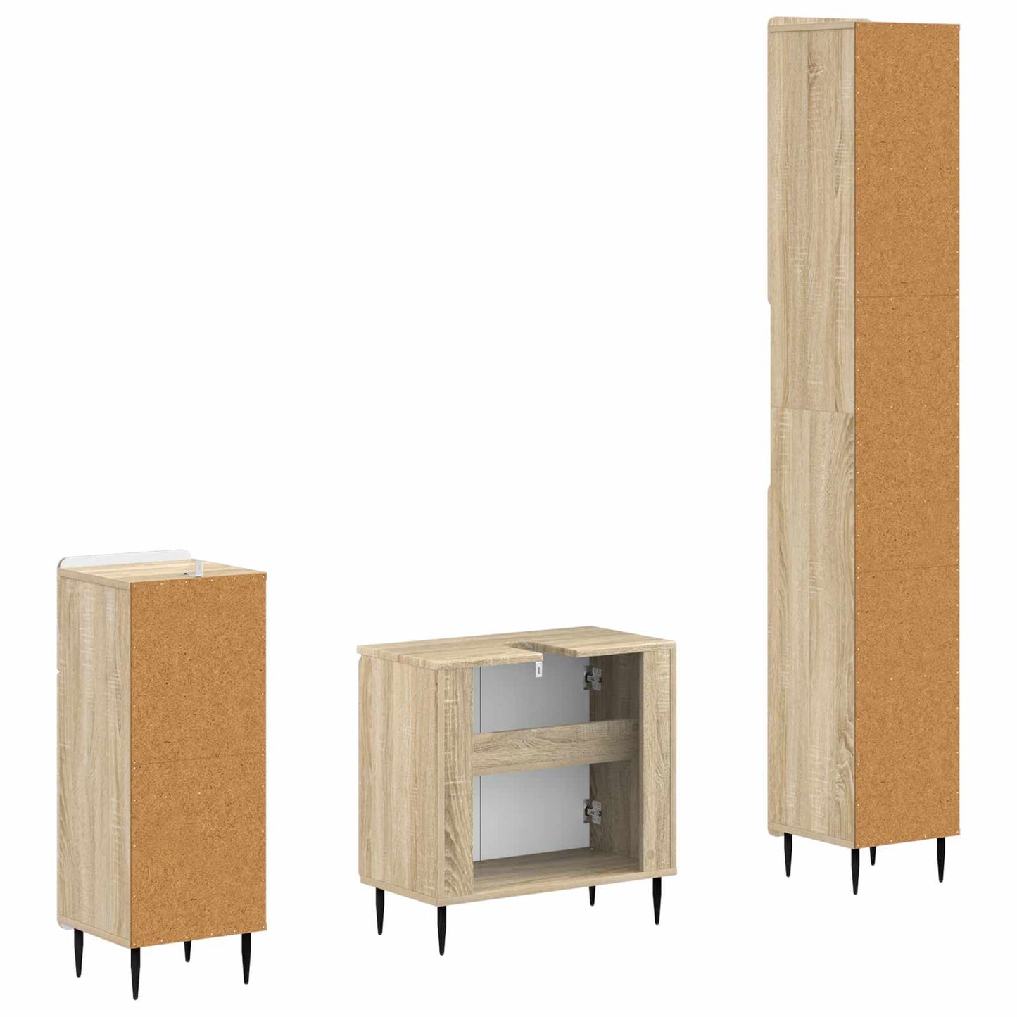 3 Piece Bathroom Cabinet Set ZWOLLE Engineered Wood